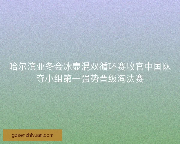 哈尔滨亚冬会冰壶混双循环赛收官中国队夺小组第一强势晋级淘汰赛