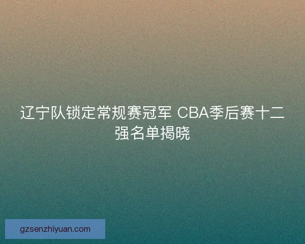辽宁队锁定常规赛冠军 CBA季后赛十二强名单揭晓