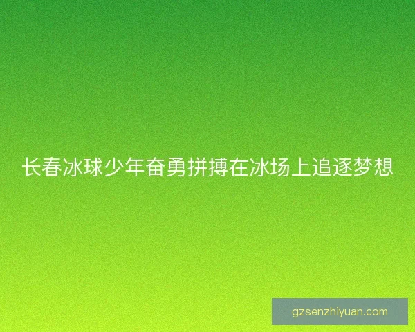 长春冰球少年奋勇拼搏在冰场上追逐梦想