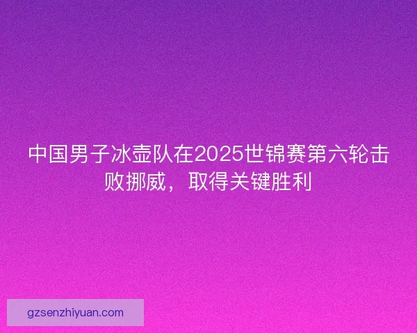 中国男子冰壶队在2025世锦赛第六轮击败挪威，取得关键胜利